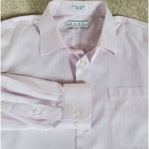 Enro Men's Button Up Shirt 17 1/2 34-35 Pink Long‎ Sleeve
